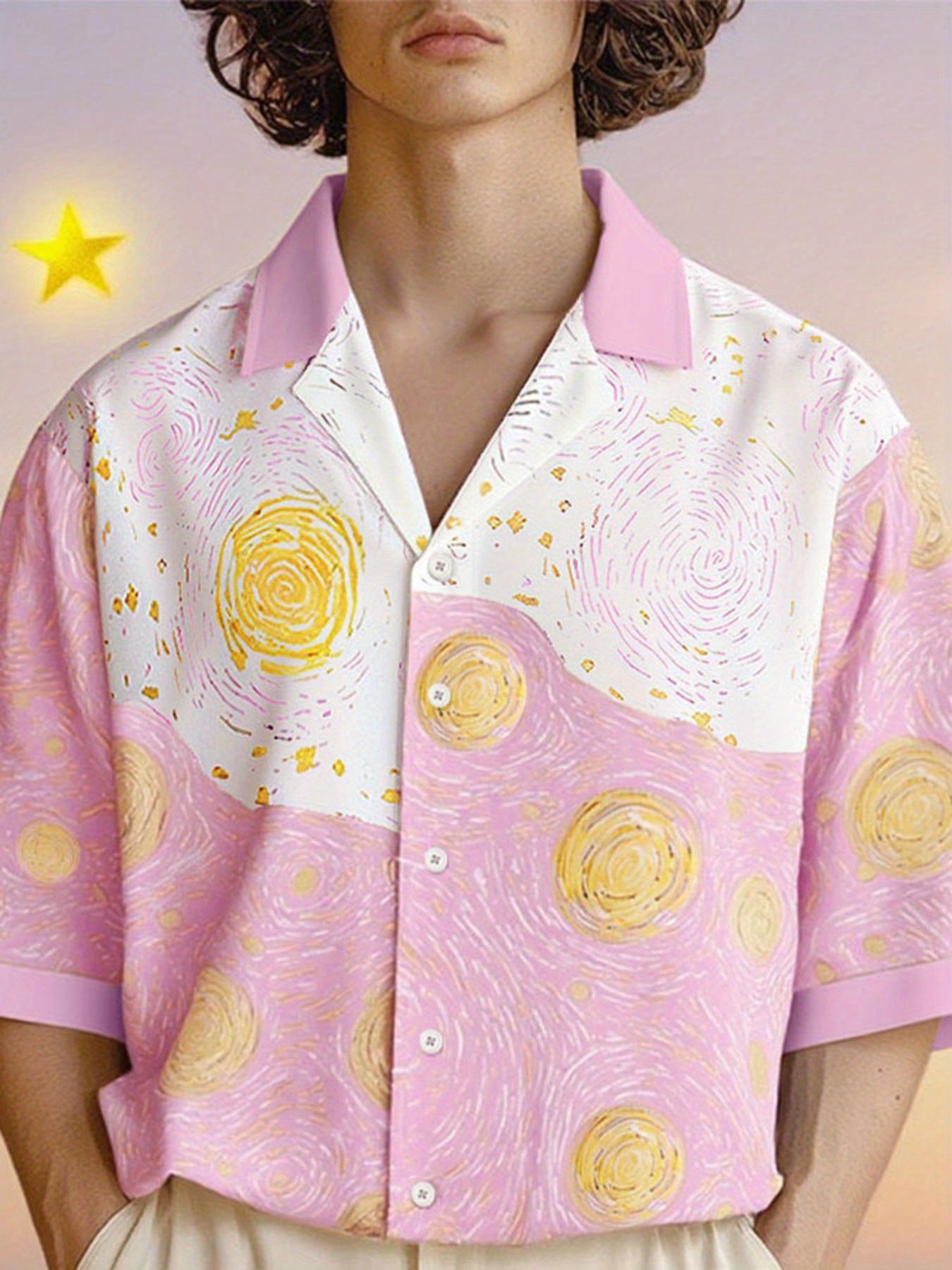 Men's Lapel Short Sleeve Shirt