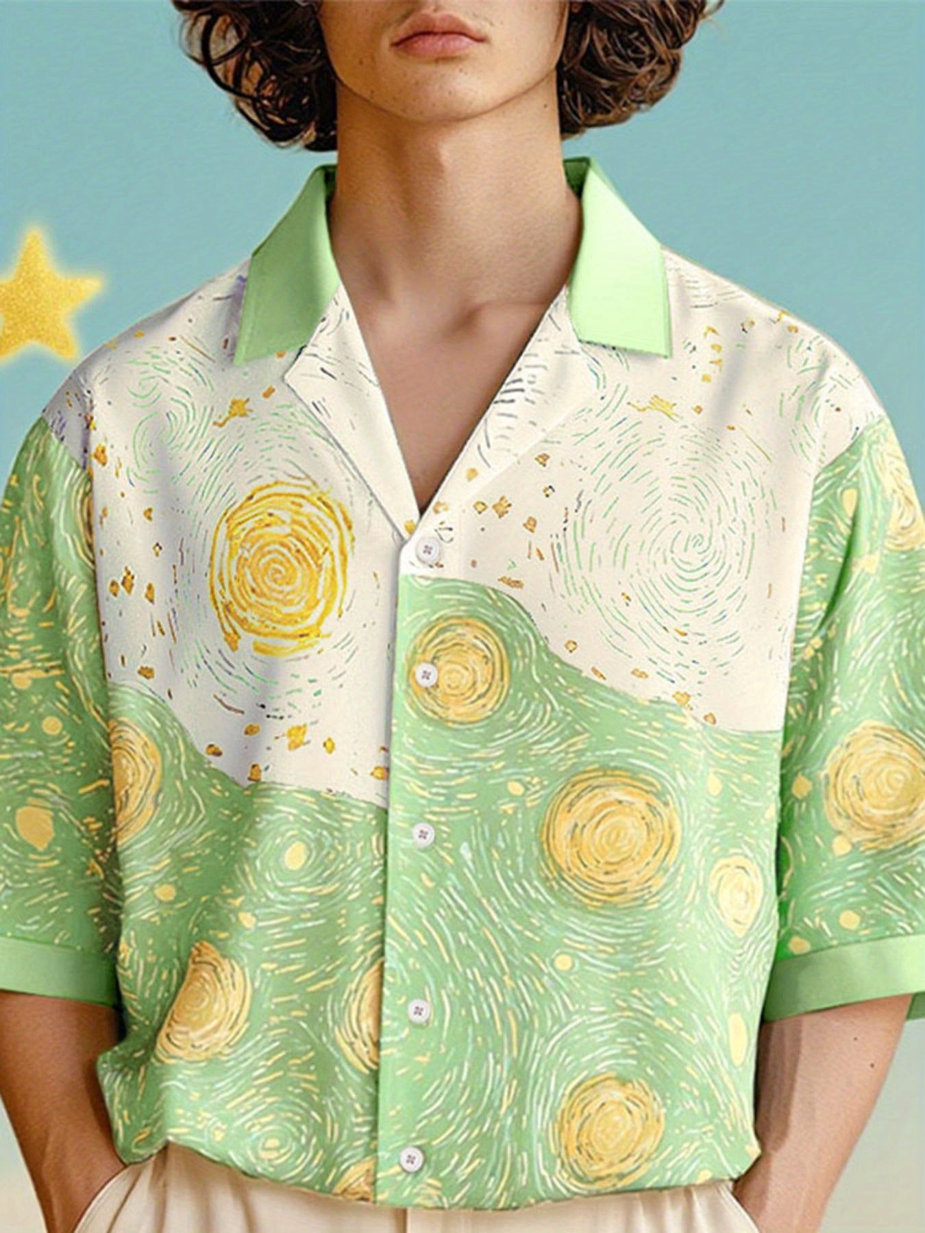 Men's Lapel Short Sleeve Shirt