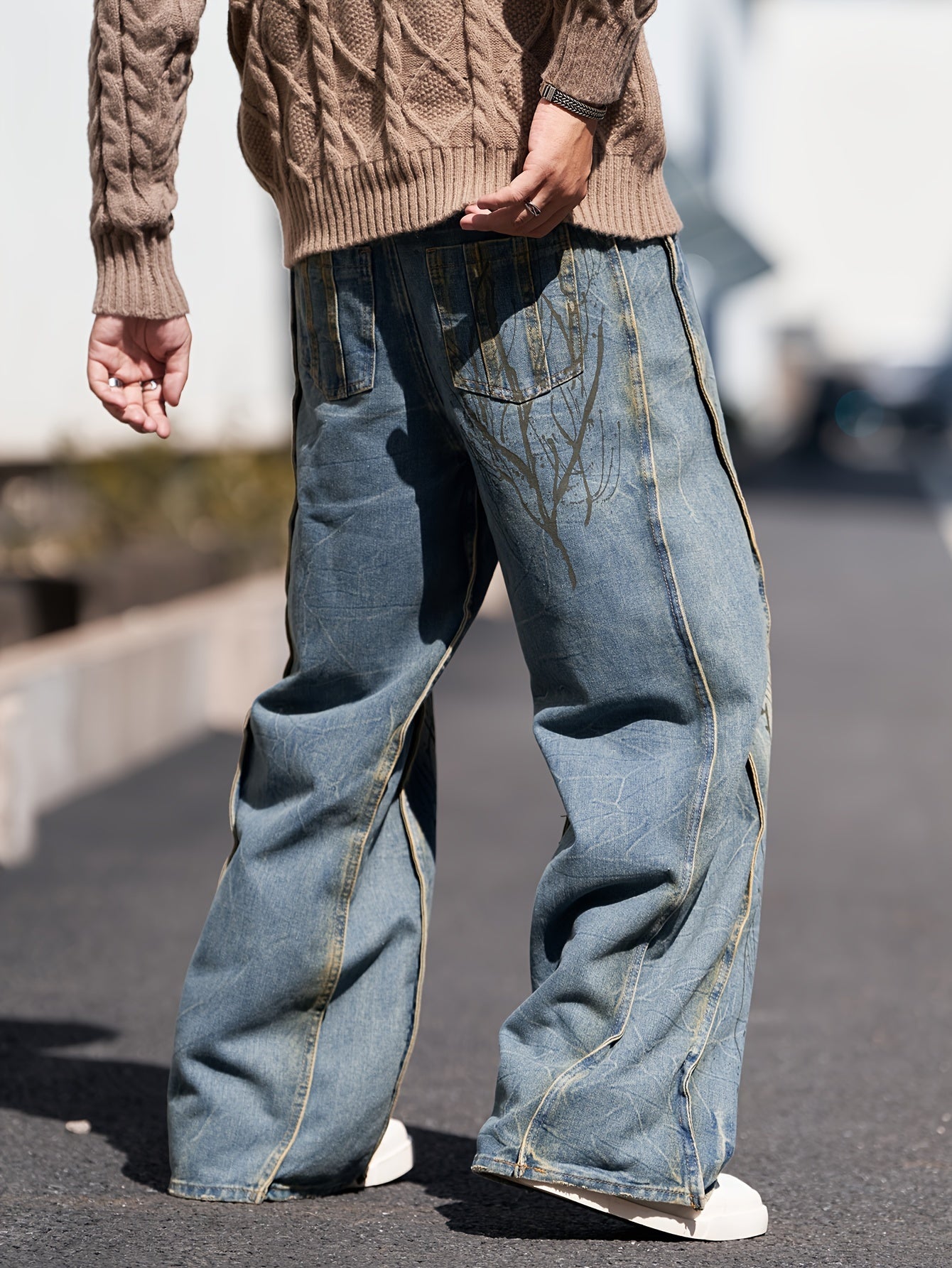 Men's Casual Wide-Leg Jeans