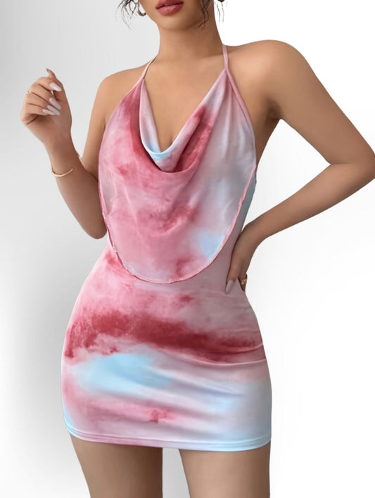 Women's Sleeveless Tie-Dye Mini Dress