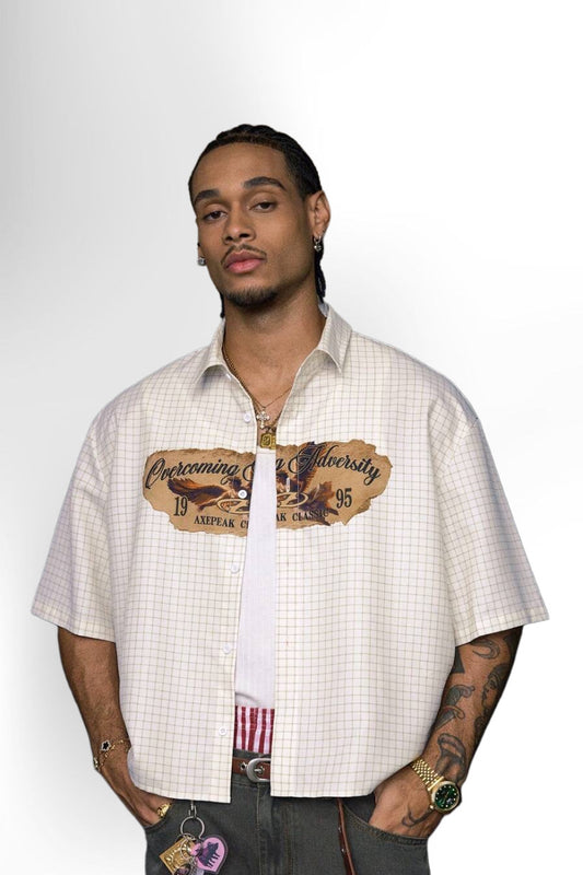 Mens's Casual Streetwear Vintage Print Short Sleeve Shirt For Men