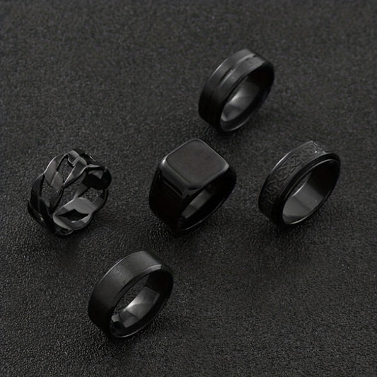 5 Stylish Stainless Steel Ring Sets