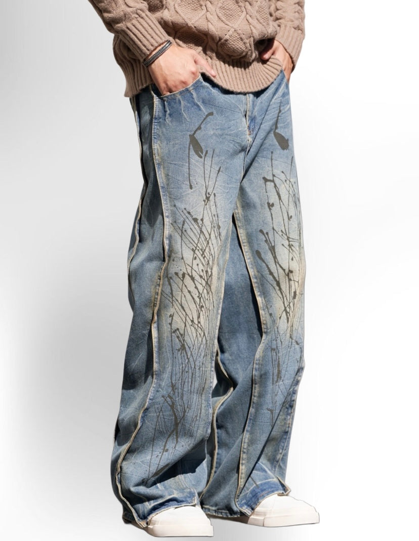 Men's Casual Wide-Leg Jeans