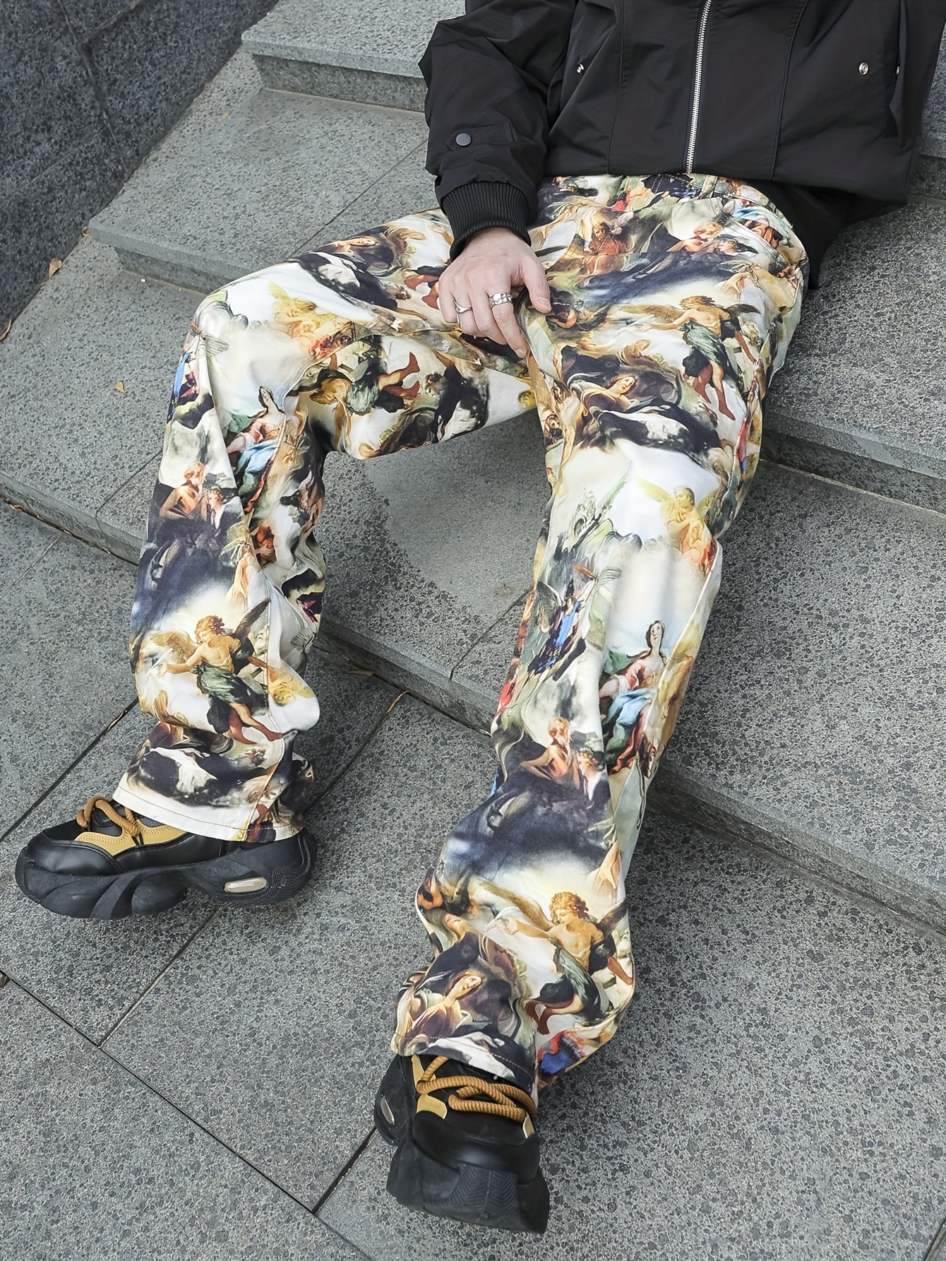 Men's Casual Graphic Denim Jeans