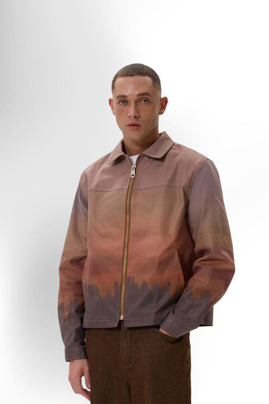 Printed Oversized Trucker Jacket