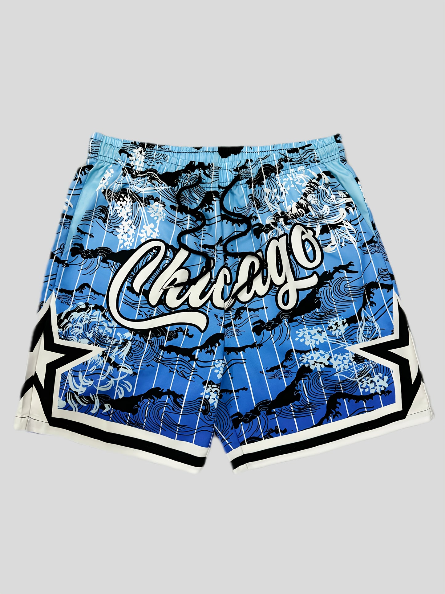 Men's Three-Piece Set Printed Beach Shorts