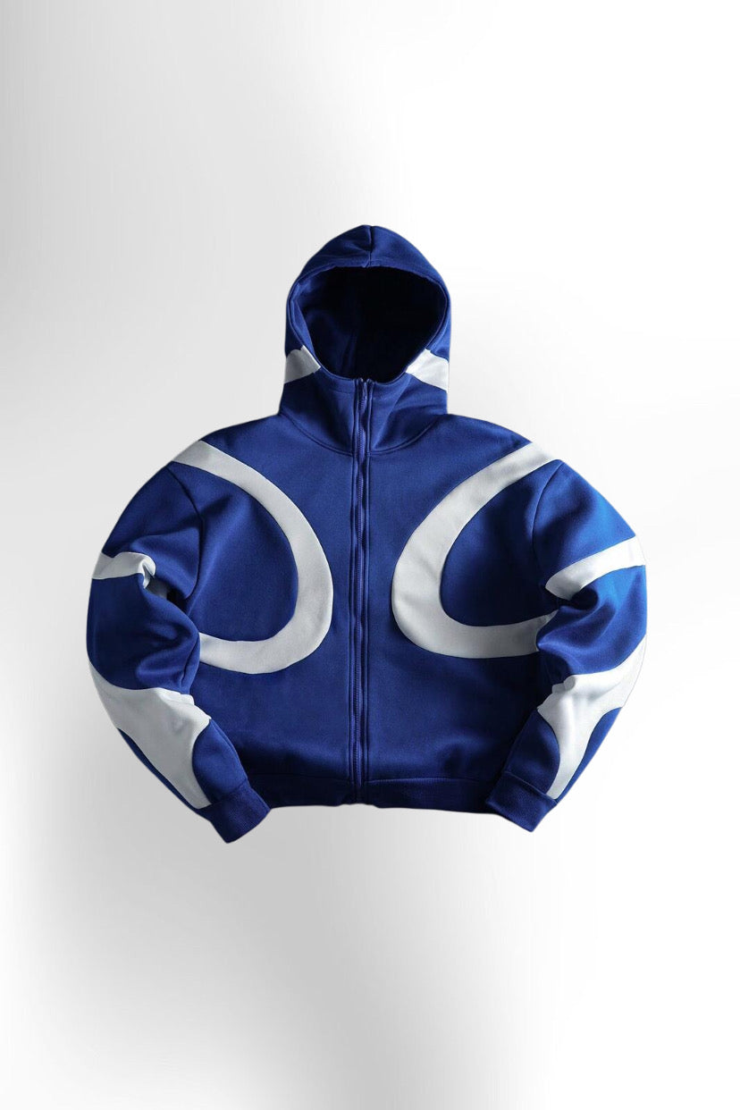 Men's Patchwork Zip-Up Hoodie