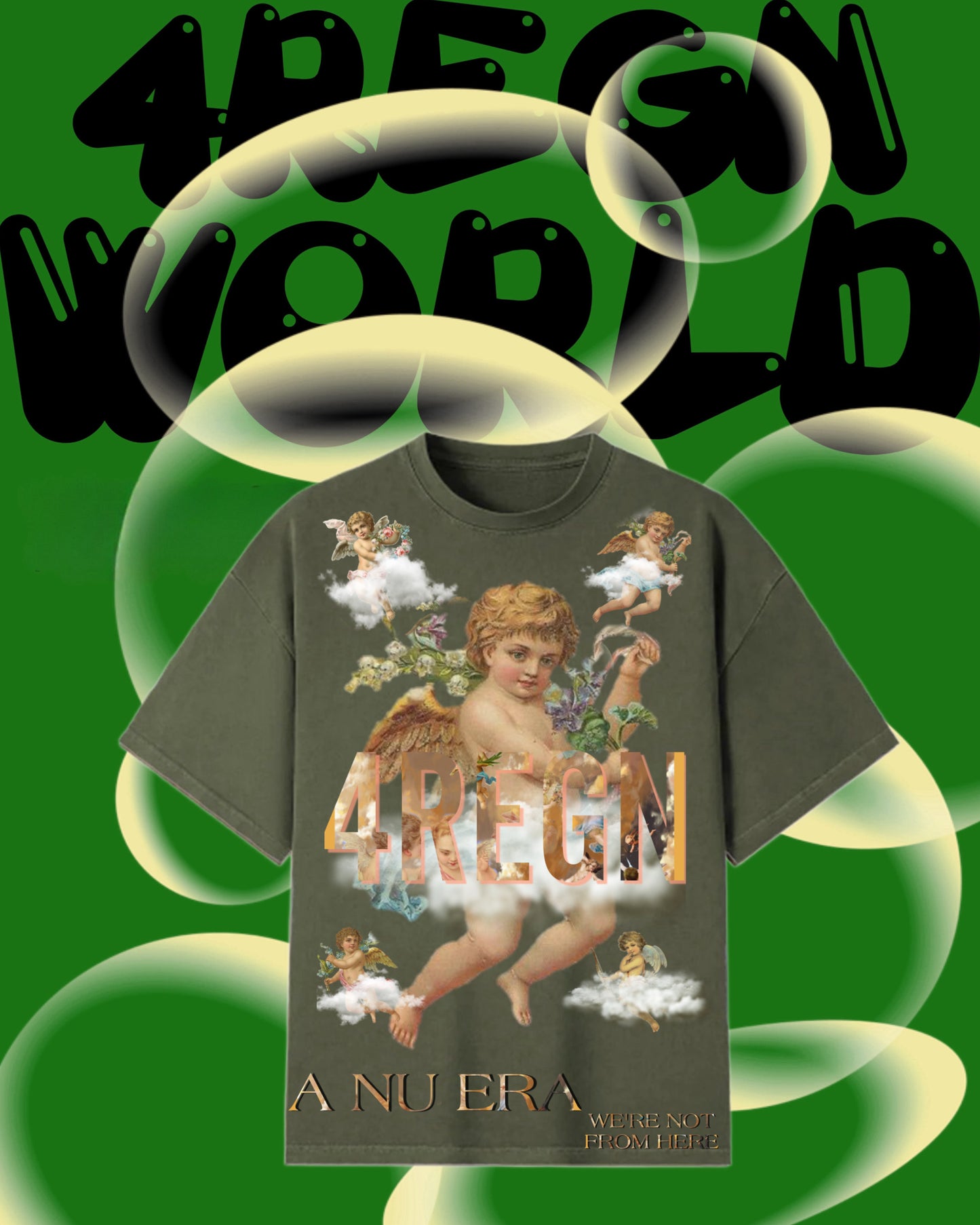 4REGN DEXIGN PRINTED CHERUBS TEE