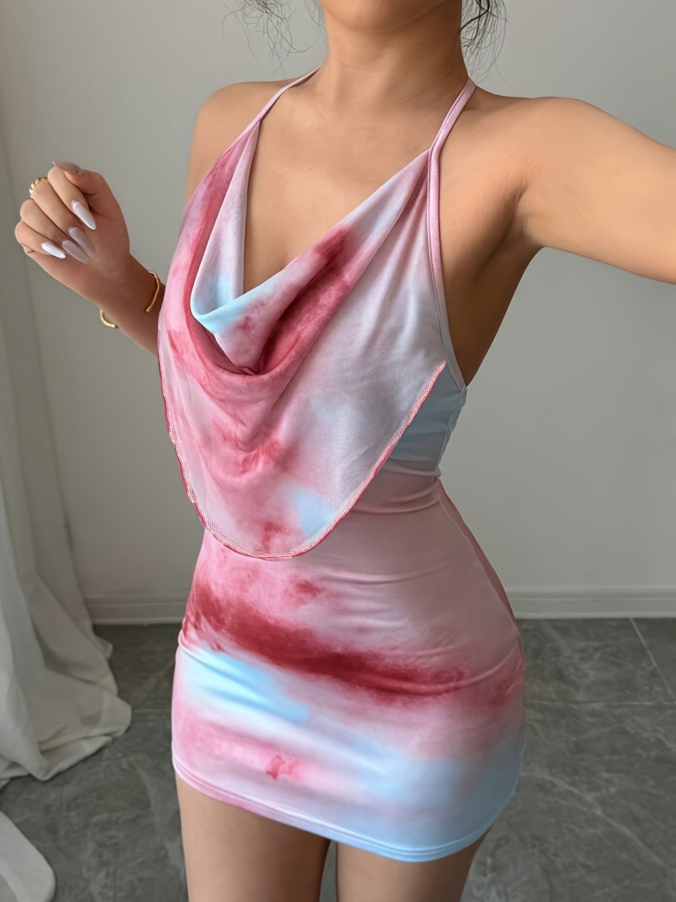 Women's Sleeveless Tie-Dye Mini Dress