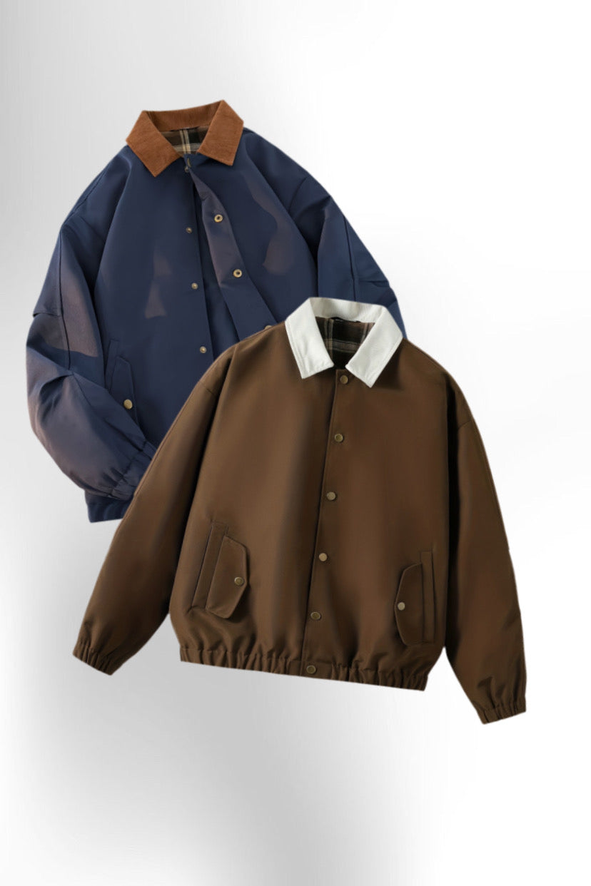 Vintage Turn-Collar Jacket