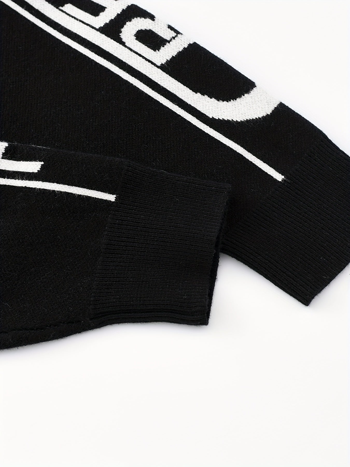 Men's Heavyweight Full-Zip Letter Graphic Sweater Jacket