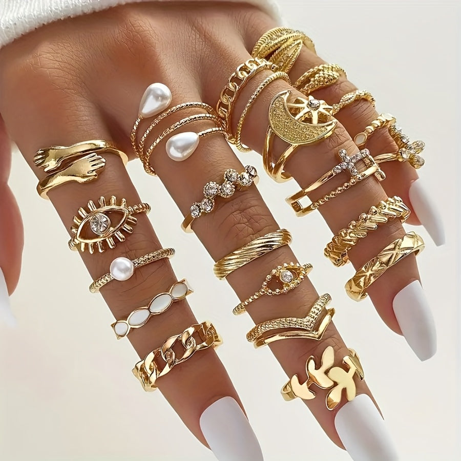 23pcs retro ring set
