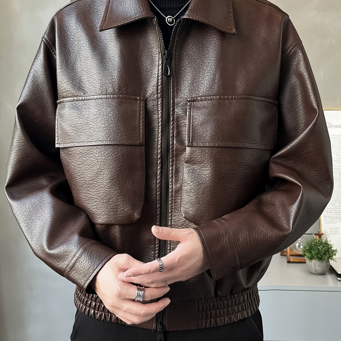 Men's Faux Leather Jacket