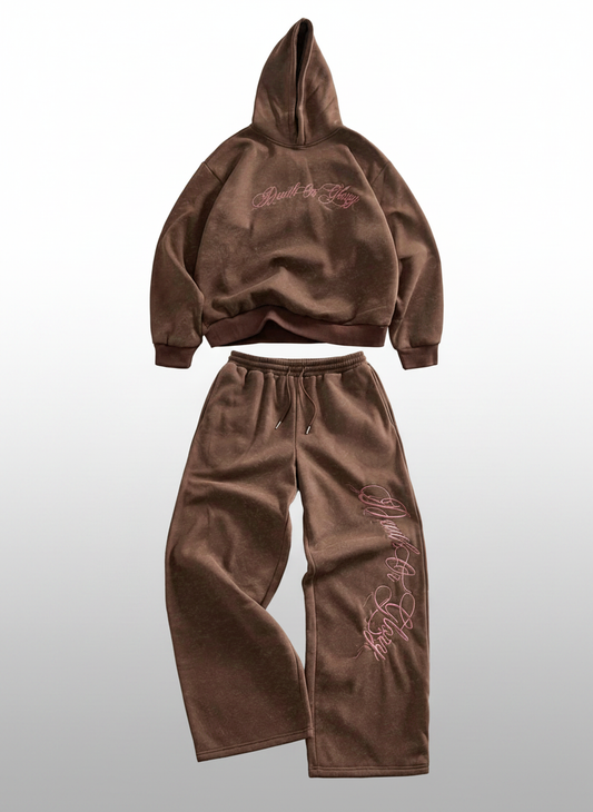 Graphic Hooded Sweatshirt And Sweatpants Set