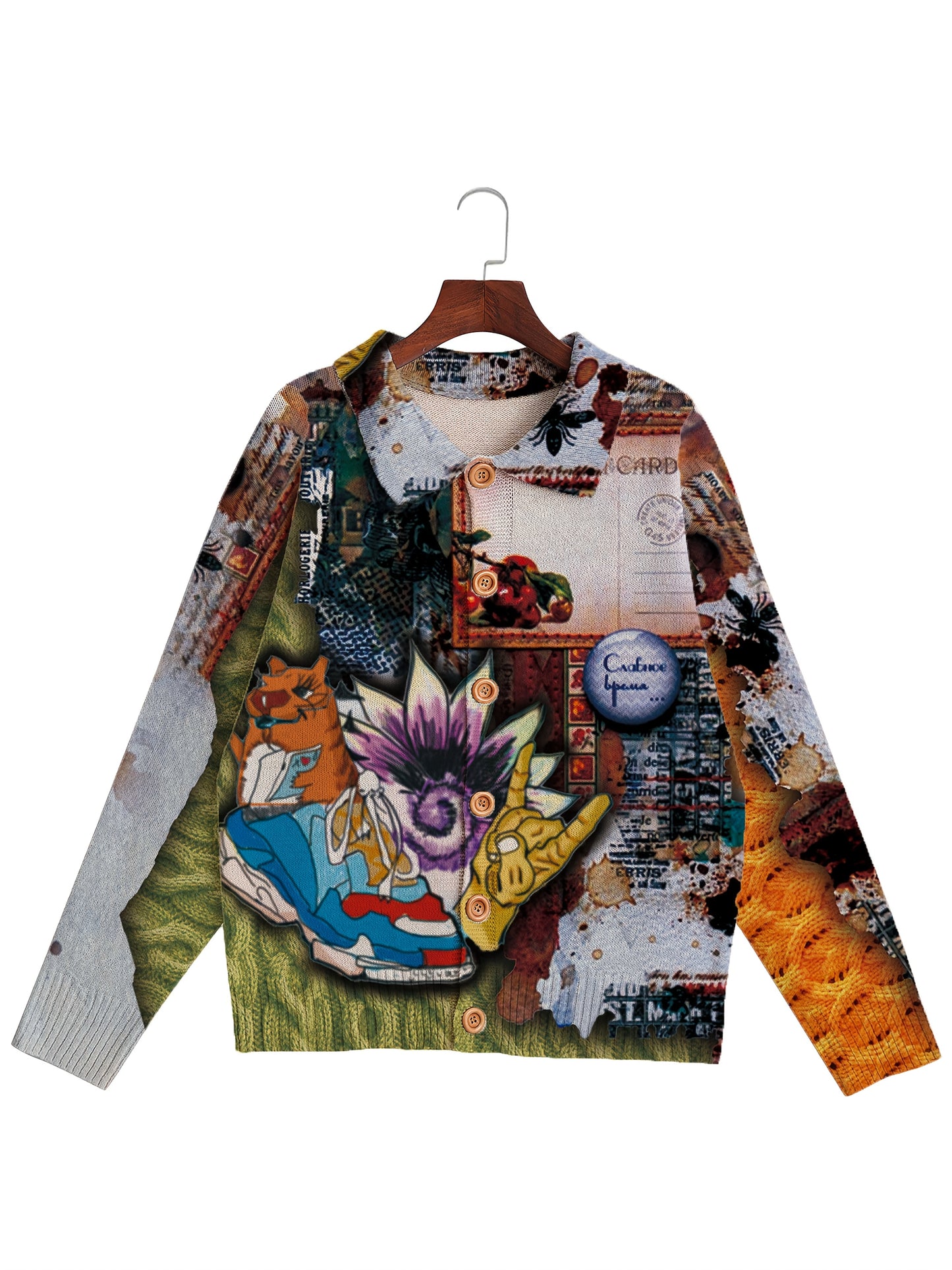 Men's Printed Sweater Cardigan