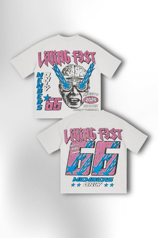 Retro Speedy Life Digital Print Cartoon Portrait Fashion Short Sleeve T-shirt