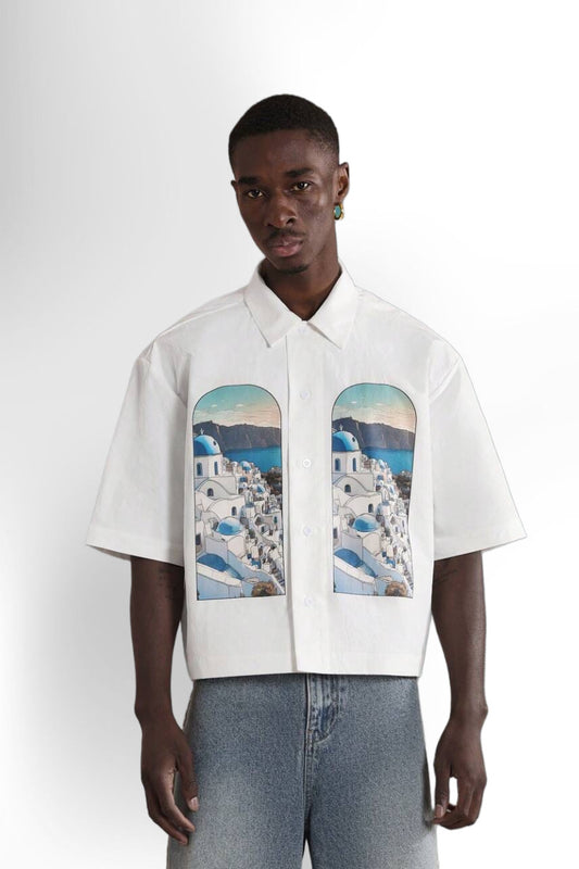 Print Button-Up Resort Shirt