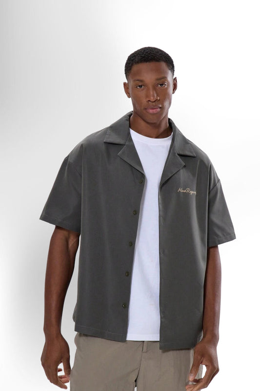 Button Up Short Sleeve Graphic Bowling Shirt