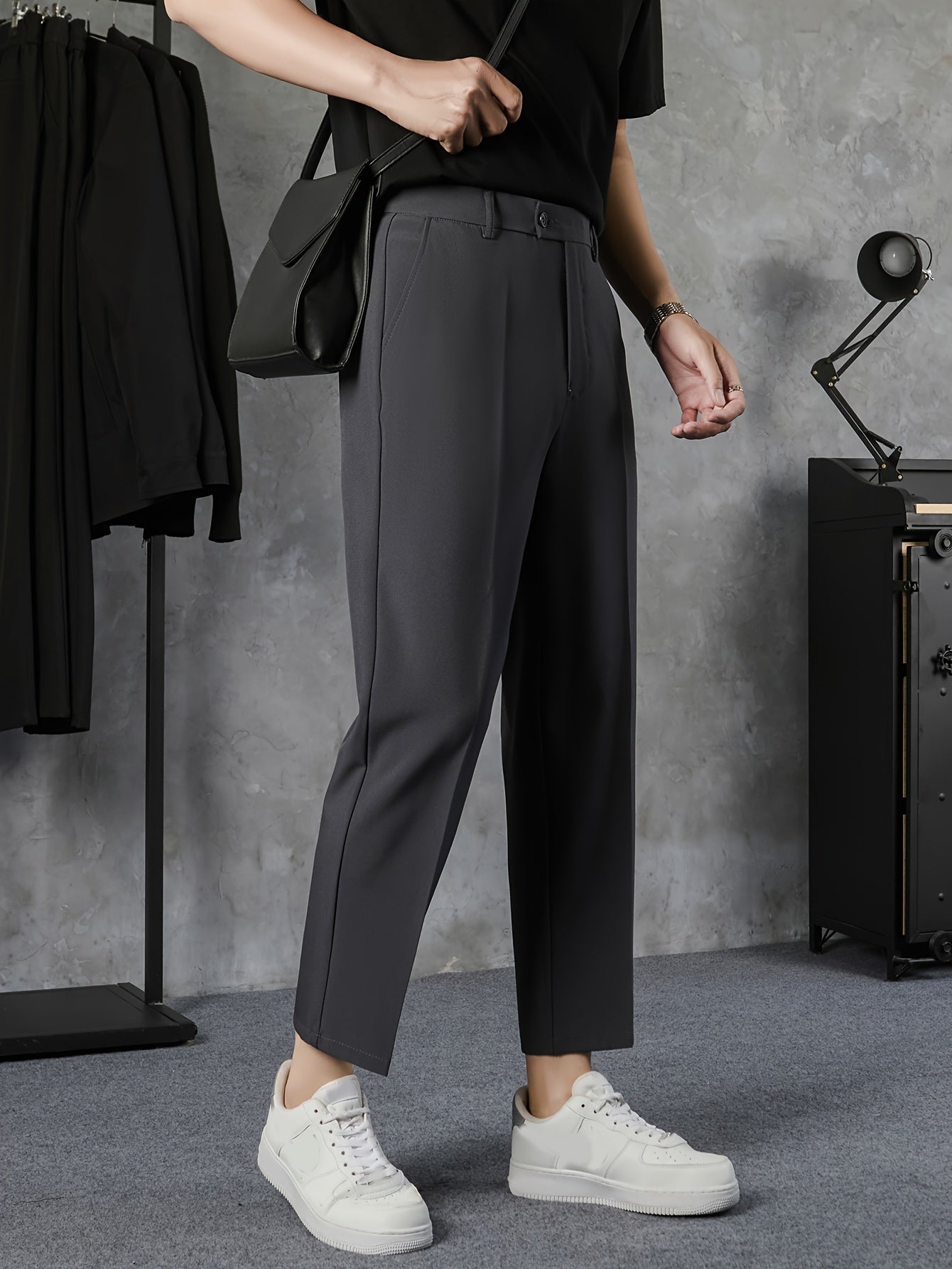 Men's Cropped Casual Formal Pants