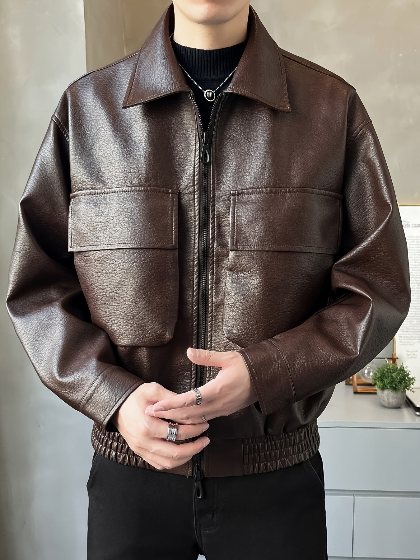 Men's Faux Leather Jacket