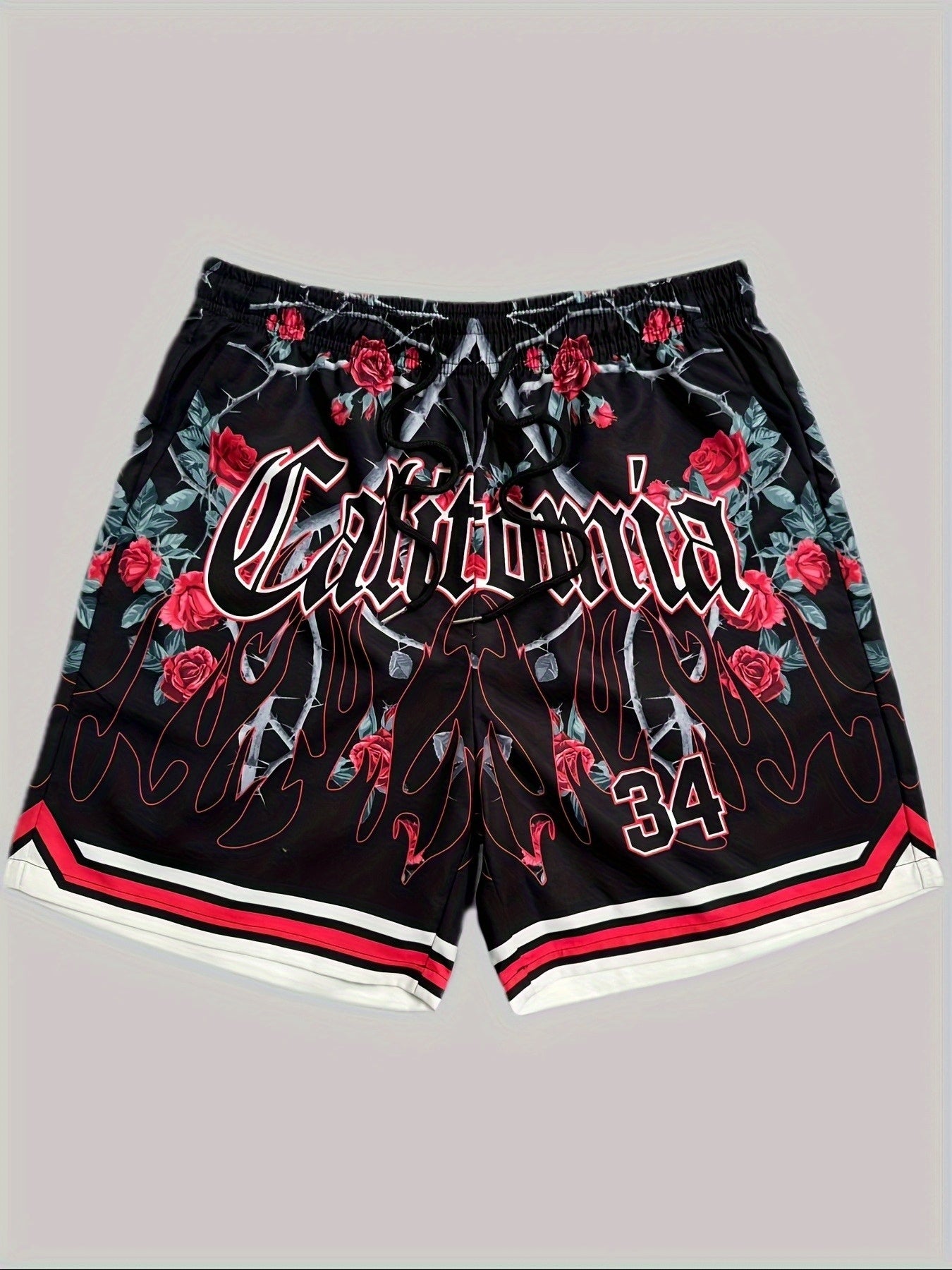 Men's Three-Piece Set Printed Beach Shorts