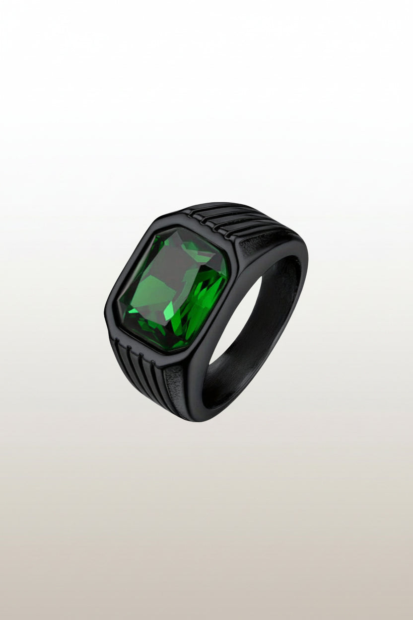 1pc Retro Octagonal Ring with Color Stone