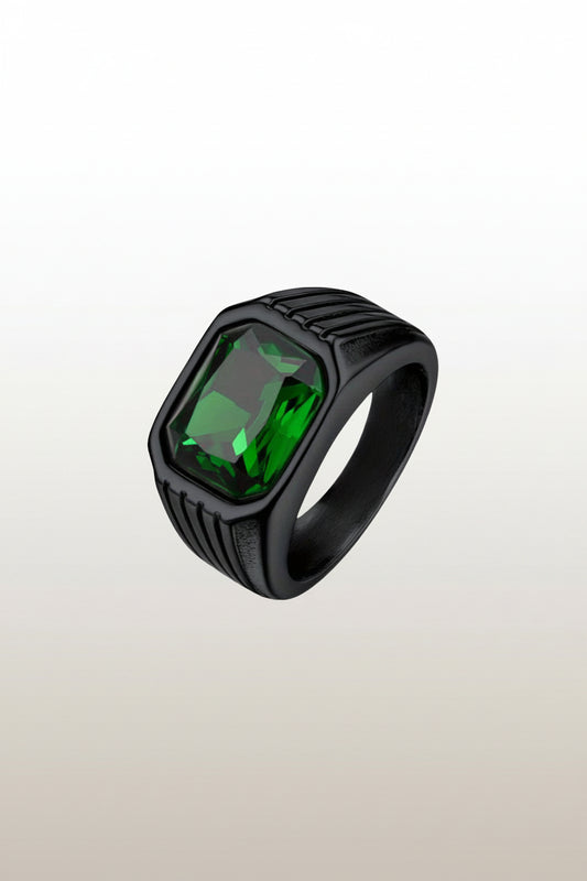 1pc Retro Octagonal Ring with Color Stone