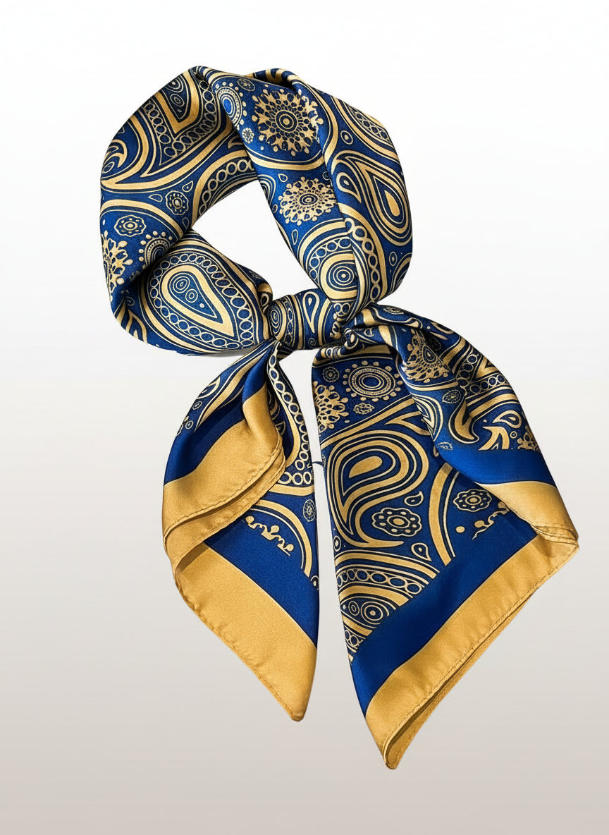 1pc Paisley Printed 70cm Faux Silk Square Scarf/Bandana