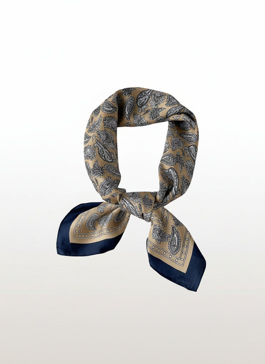 1pc Men Paisley Printed Imitation Silk Bandana Neckerchief
