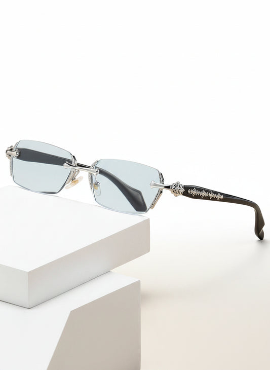 1 Pair Men's Metal Frameless Edged Fashion Eyeglasses