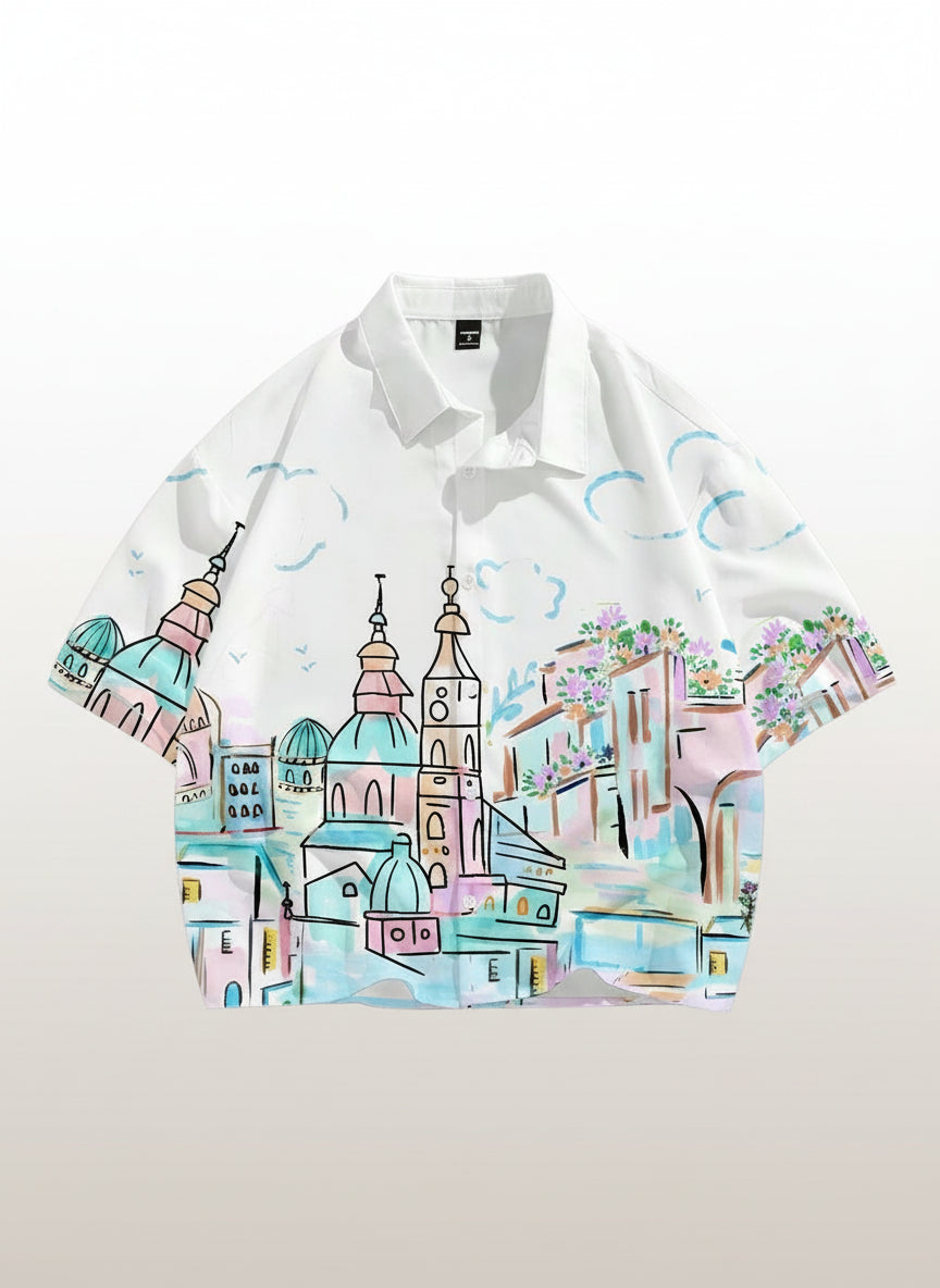 Men's Island Scenery Short Sleeve Shirt