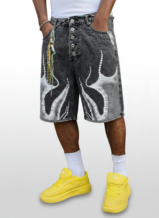 Men's Loose Casual Denim Capri Pants