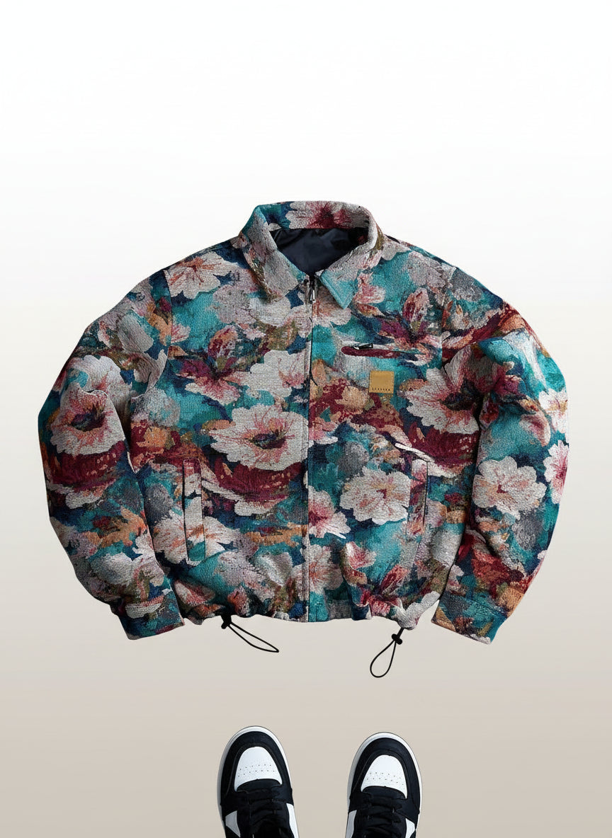 Men's Retro Jacquard Woven Bomber Jacket