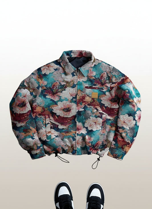 Men's Retro Jacquard Woven Bomber Jacket