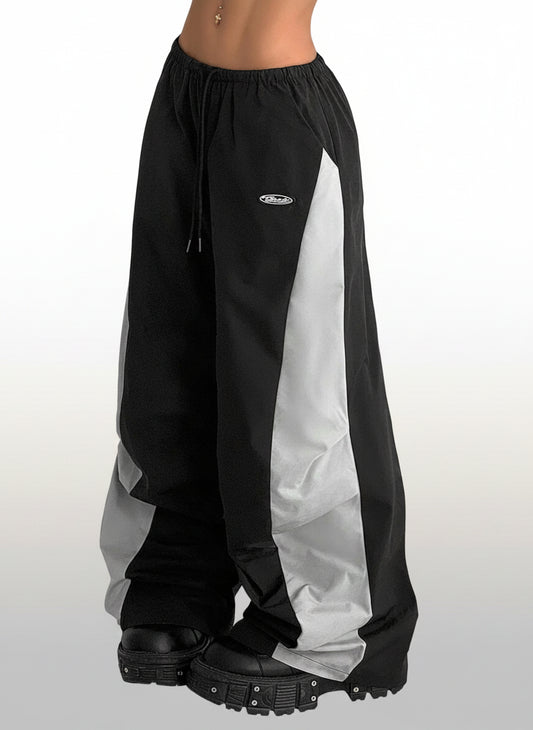 Women's Color-Blocked Parachute Pants