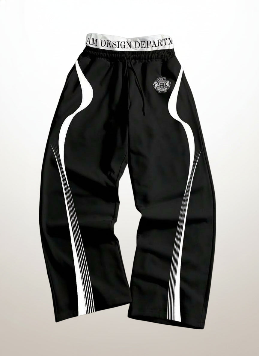 Men's Colorblock Striped Double Waistband Sweatpants