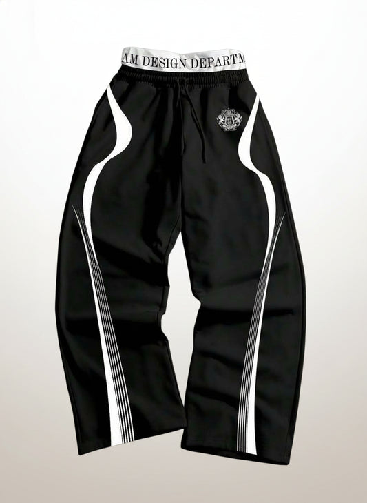 Men's Colorblock Striped Double Waistband Sweatpants