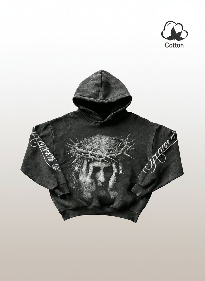 Men's Religious Slogan Graphic Hoodie