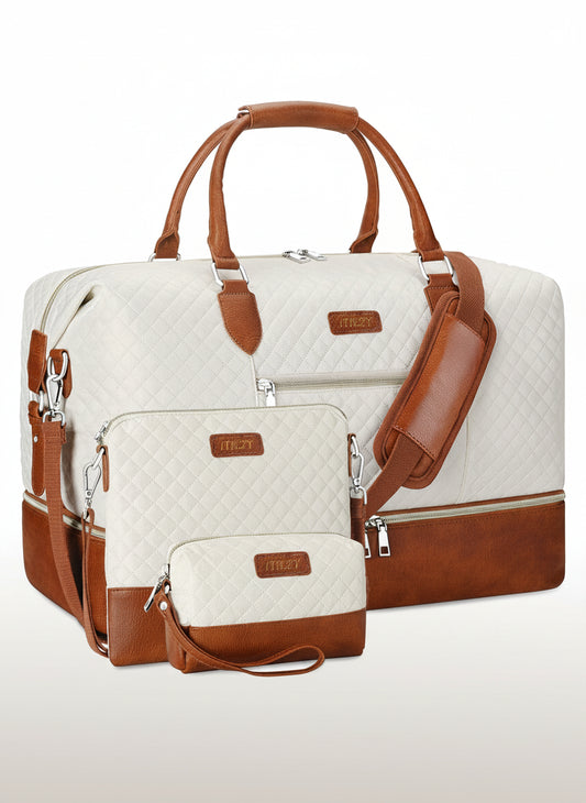 Weekender Travel Duffel Bag With Shoe Compartment