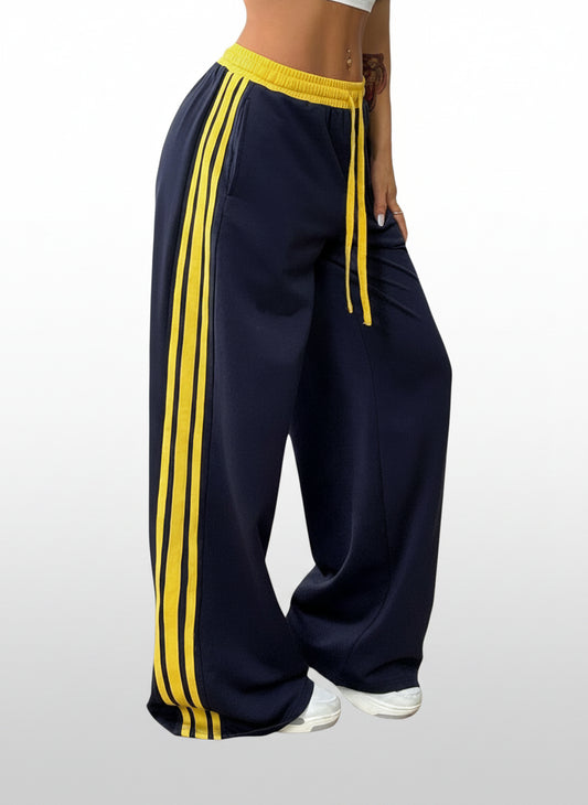 Unisex Contrasting Color Wide-Leg Sweatpants