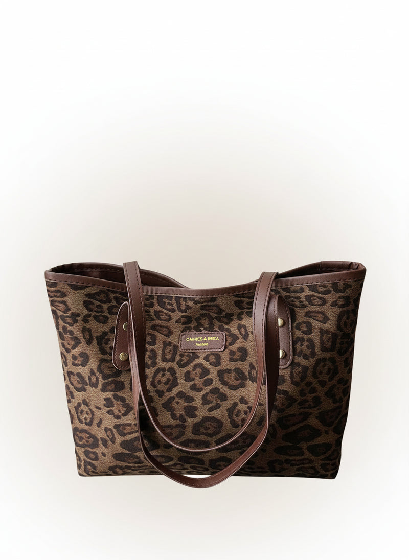 Women's Leopard Print Large Shoulder Bag