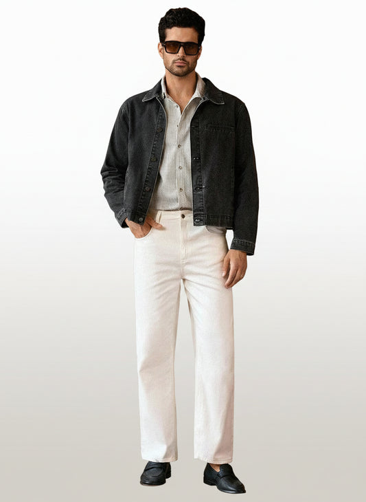 Men's Casual Black Denim Jacket