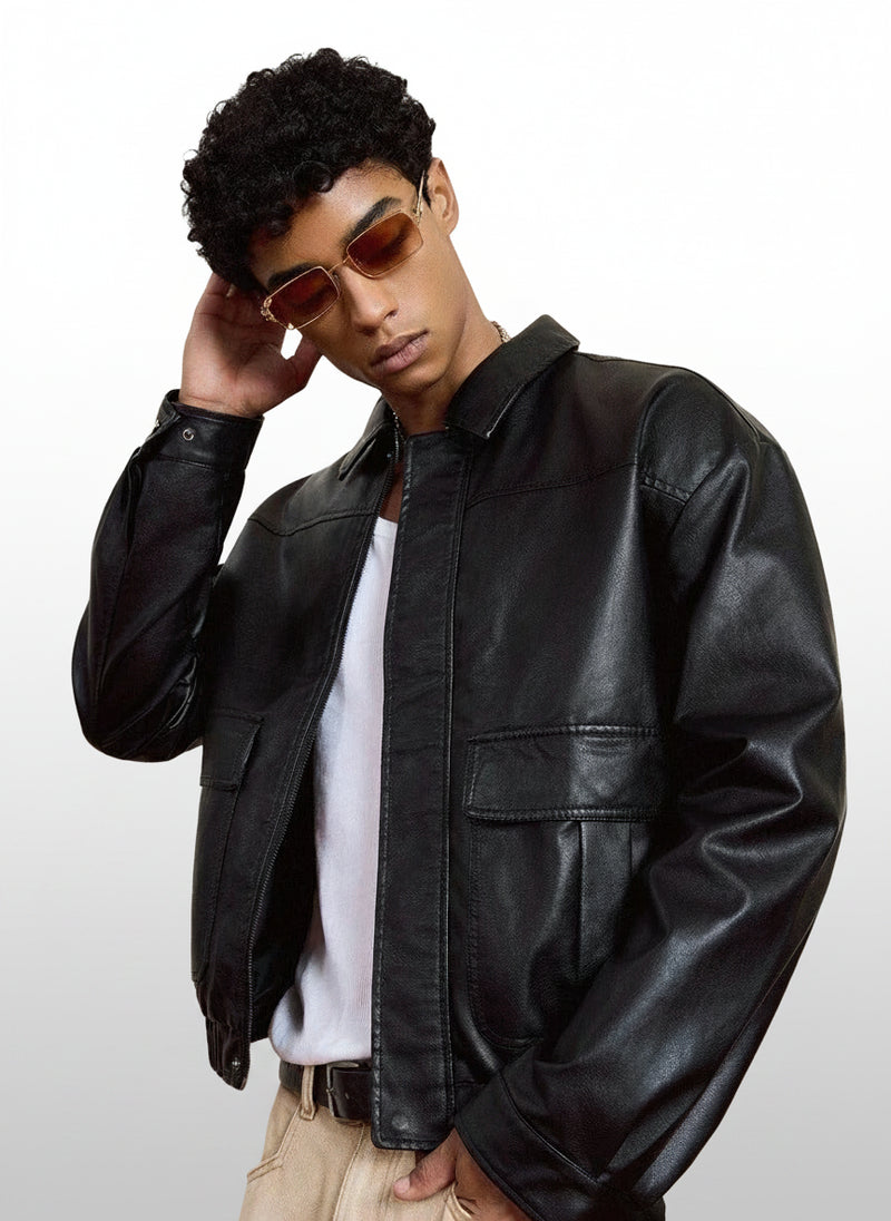 Men's Contrast Collar Vintage Cowboy Jacket