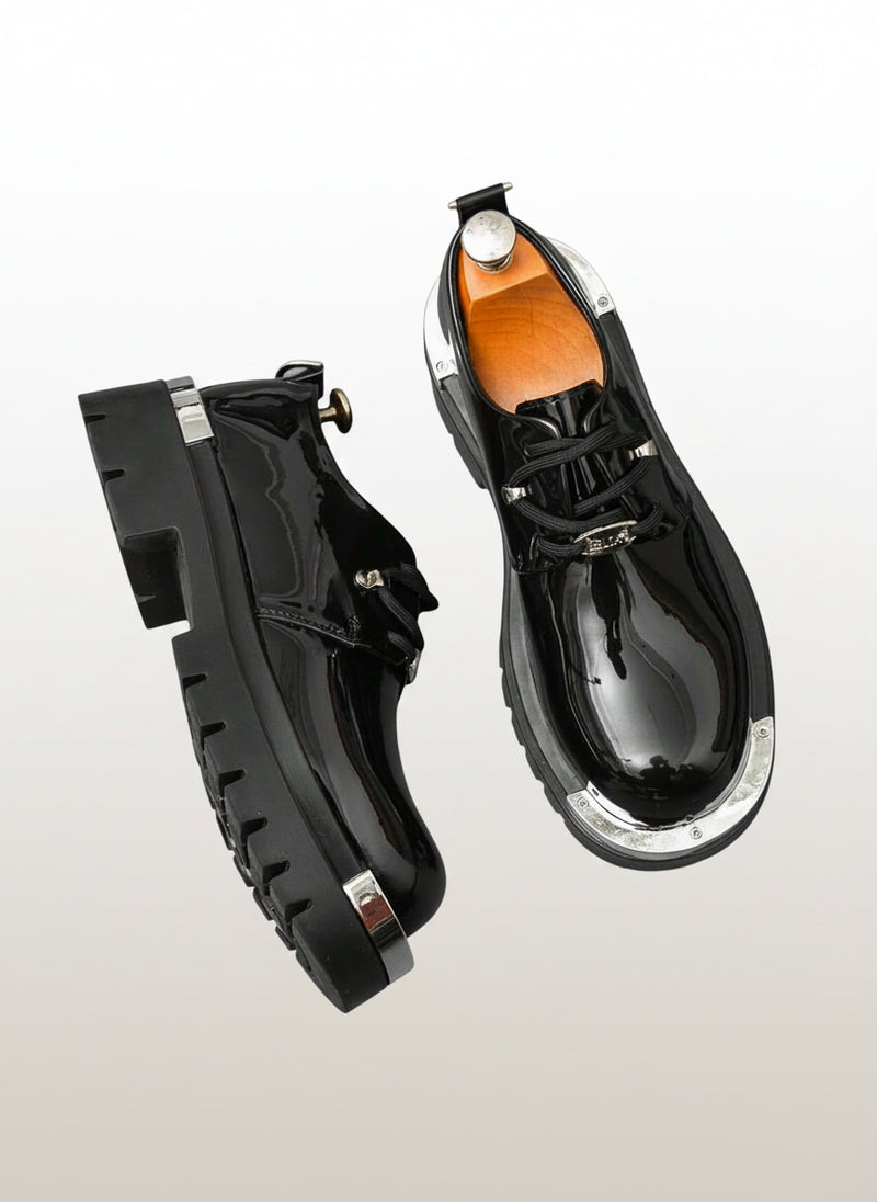 Men's Metal Toe Glossy Formal Oxford Shoes