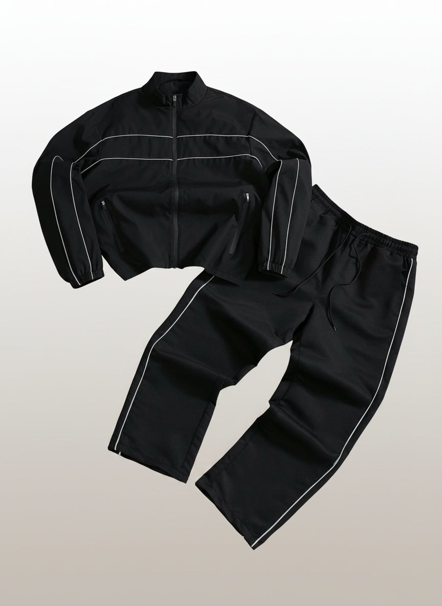 Men's Zip-Up Stand Collar Jacket & Pants Set