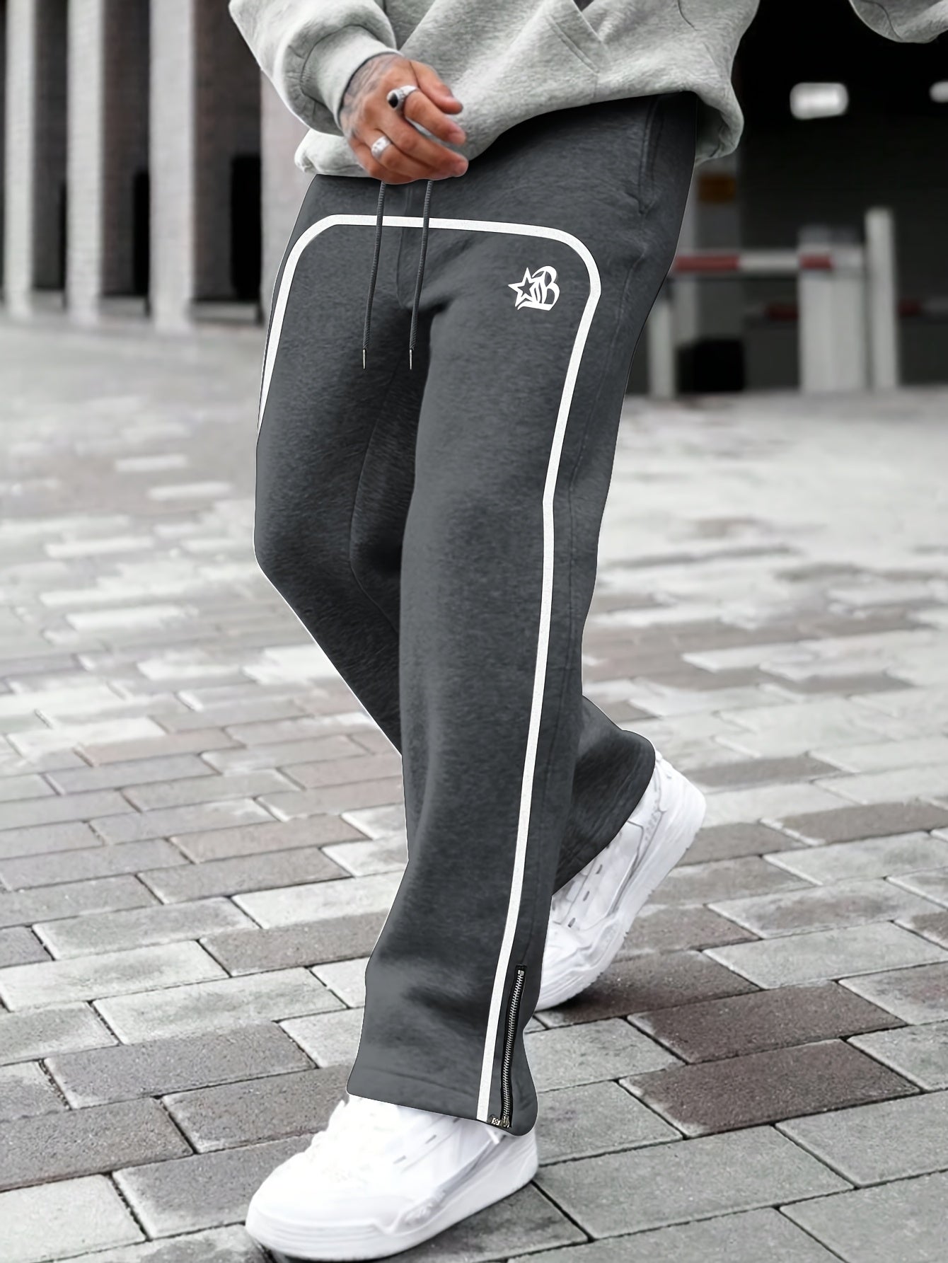 Men'S Jogger Pants with White Stripe