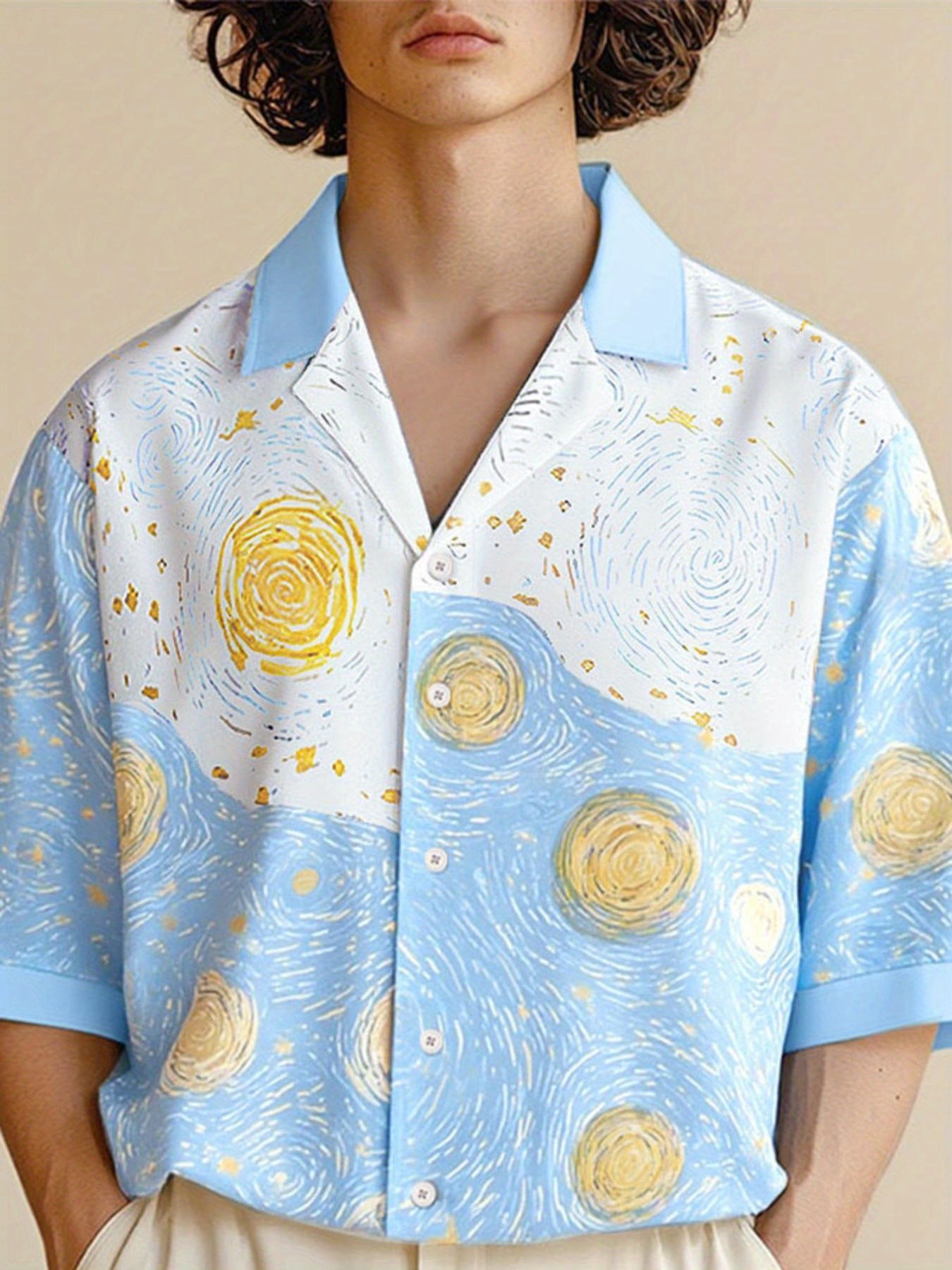 Men's Lapel Short Sleeve Shirt