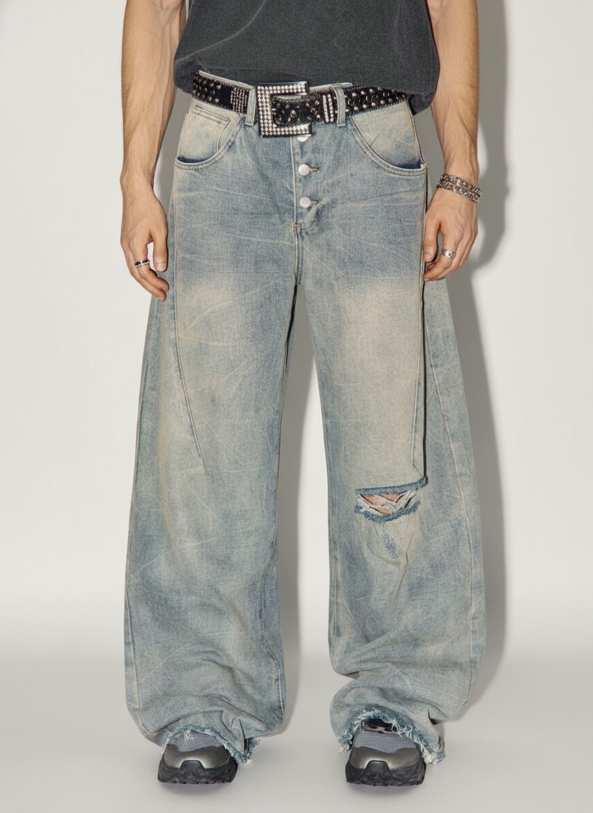 Side Pocket Wide Leg Denim Overalls