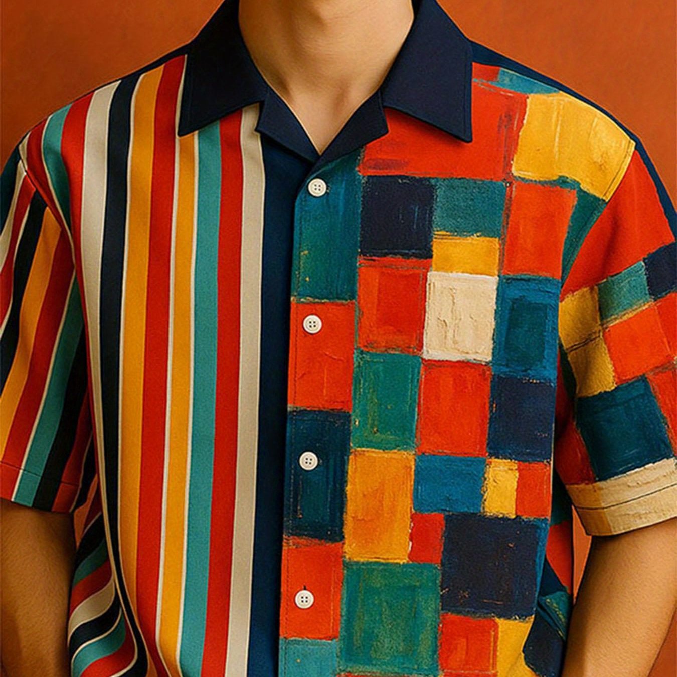 Men's Shirt Loose Fit Button-Up