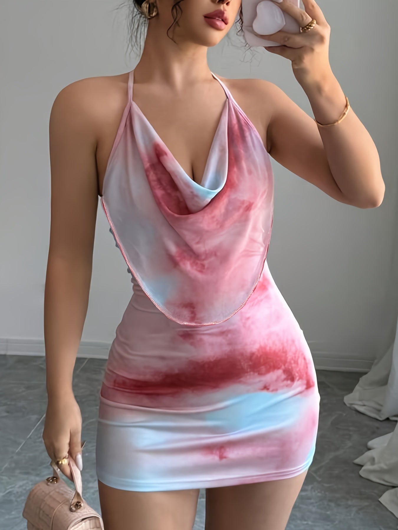Women's Sleeveless Tie-Dye Mini Dress